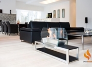 Chicago™ free-standing bioethanol fireplace in the cozy home interior