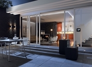 Monaco Square™ free-standing bioethanol fireplace can be used both indoors and outdoors