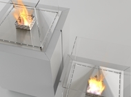 Monaco Square™ Lounge bioethanol fireplace in white
