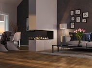 Montreal™ automatic made-to-measure bioethanol fireplace open to the front, back and side
