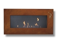 New York Empire™ wall-mounted bioethanol fireplace in rusty